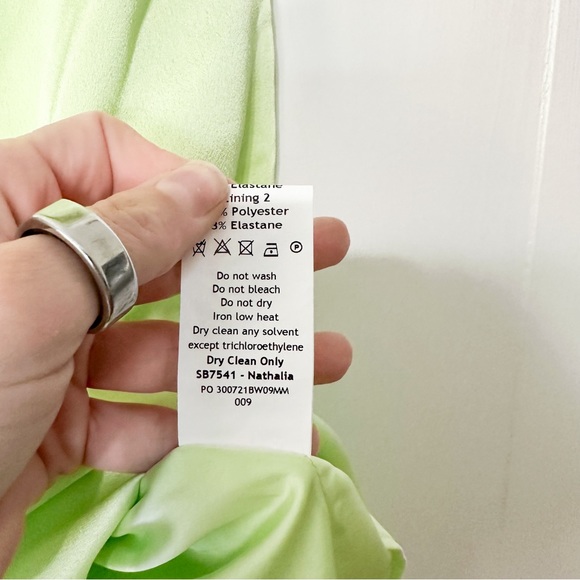 House of CB Nathalia Midi Dress Satin Pistachio Green Size Large - Picture 9 of 16